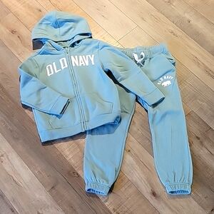 Matching sweatpants and zip up hoodie